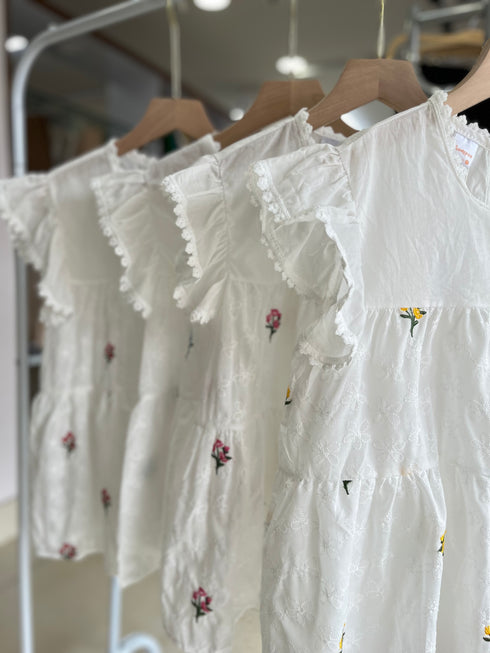 Summer Embroidered Patchwork Border Layer Tops